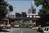 127185: Flinders Street Viaduct at Queensbridge Tram in Flinders Street A2 266 and 676 M nearest on Connex Comeng Suburban Train