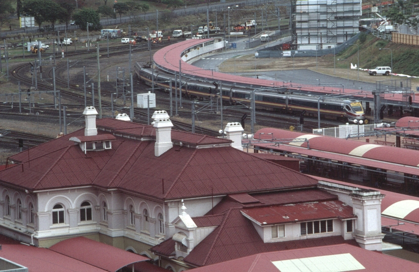 127711: Roma Street Stabled Tilt Train viewed from 'Holiday Inn'