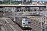 128211: Federation Square 6-car MTrain Hitachi Suburban Train