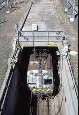 128212: Federation Square MTrain Suburban Train emerging from Northern Lines' Ramp