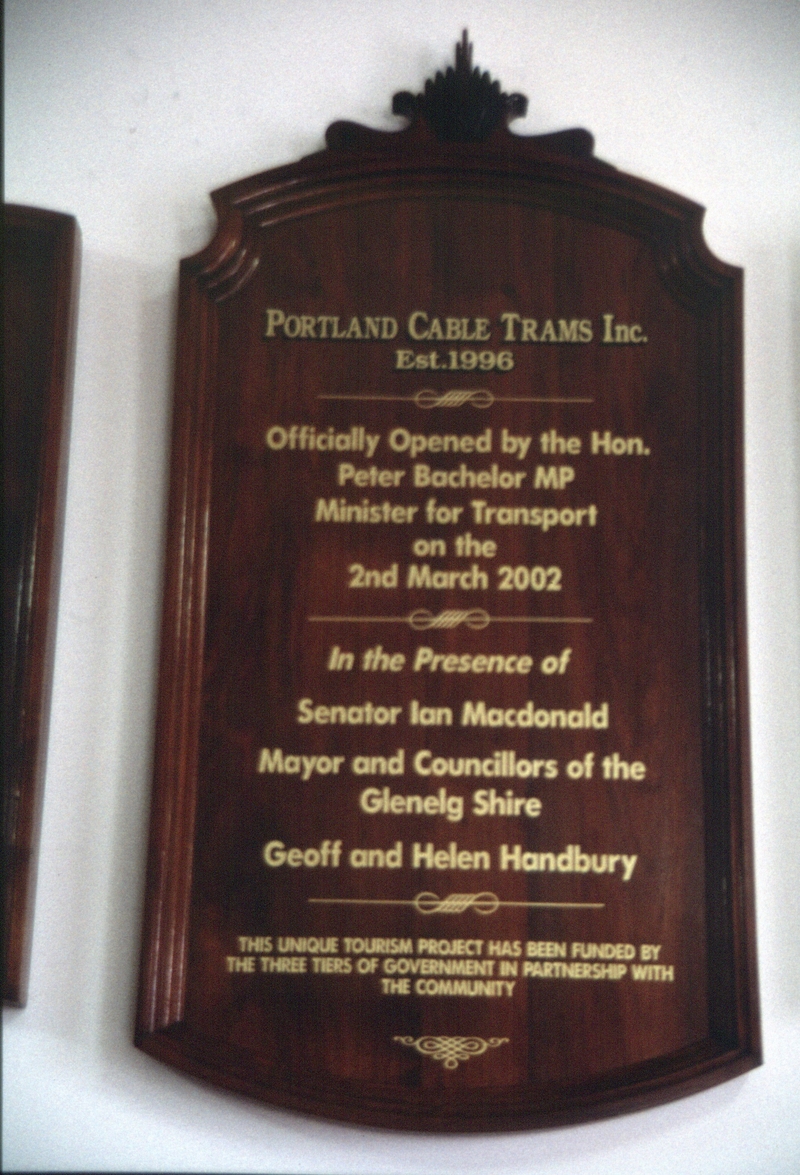 129484: Portland Cable Tramway Commemorative Plaque in Depot