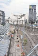 129574: Spencer Street Platform 8 extension at South end viewed from Collins Street bridge