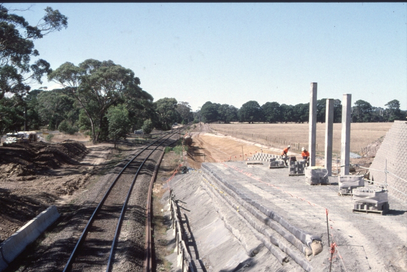 129596: Portland Flat Road Bridge looking towards Bacchus Marsh Regional Fast Train Works in progress