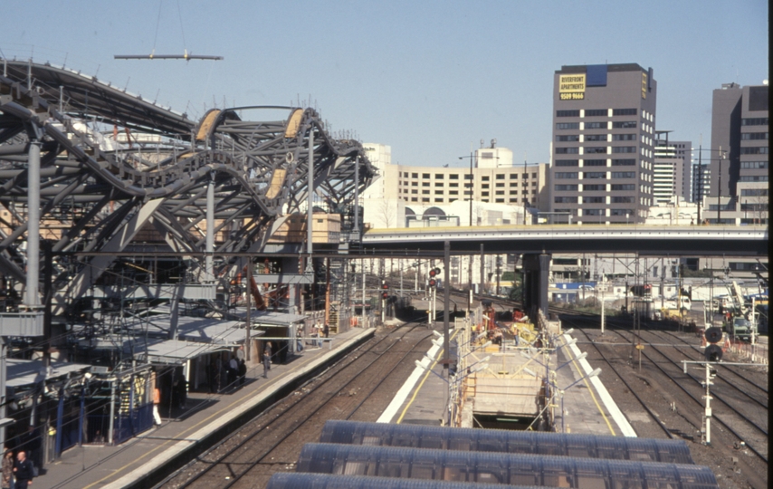 130006: Spencer Street Platforms 12 13 and 14 looking South from Bourke Street