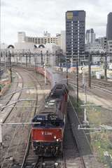 130060: Spencer Street Up Passenger from Eastern Line N 458 viewed from Collins Street Bridge