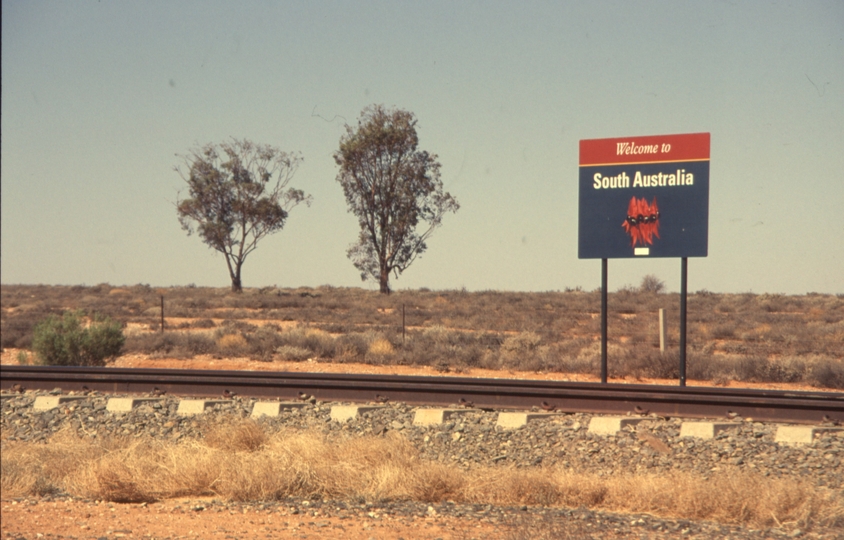 130328: km 346 (Cockburn), State boundary sign