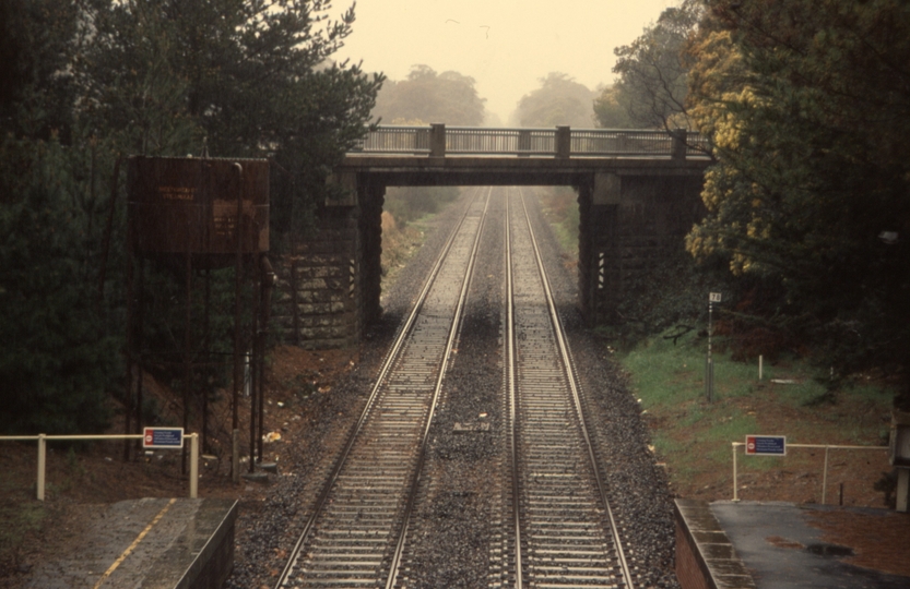 130545: Woodend km 78 looking towards Melbourne from Station footbridge