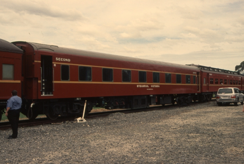 130569: Sale Freightgate Siding 9 BRS in consist Down Steamrail Special to Bairnsdale