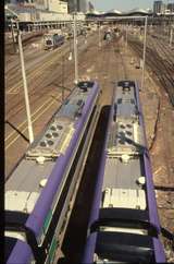 130623: Southern Cross Left 1111 Right 1112 viewed from Latrobe Street Bridge