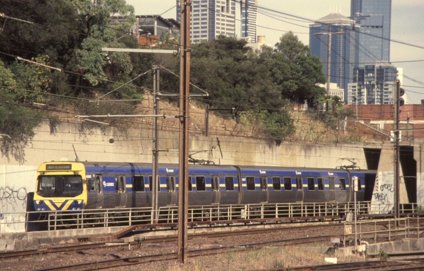 130728: North Melbourne Up Empty Cars Connex (ex MTrain), Comeng 486 M trailing