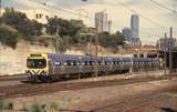 130732: North Melbourne Up Empty Cars 6-car Connex (ex MTrain), Comeng 439 M trailing