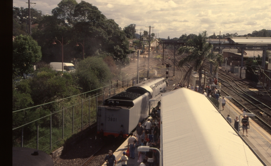 130800: Gosford 3801 proceeding to turntable