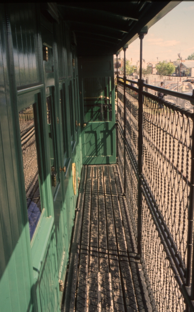 131787: Pleasant Point Railway Interior External Corridor on Half Birdcage Carriage A 421