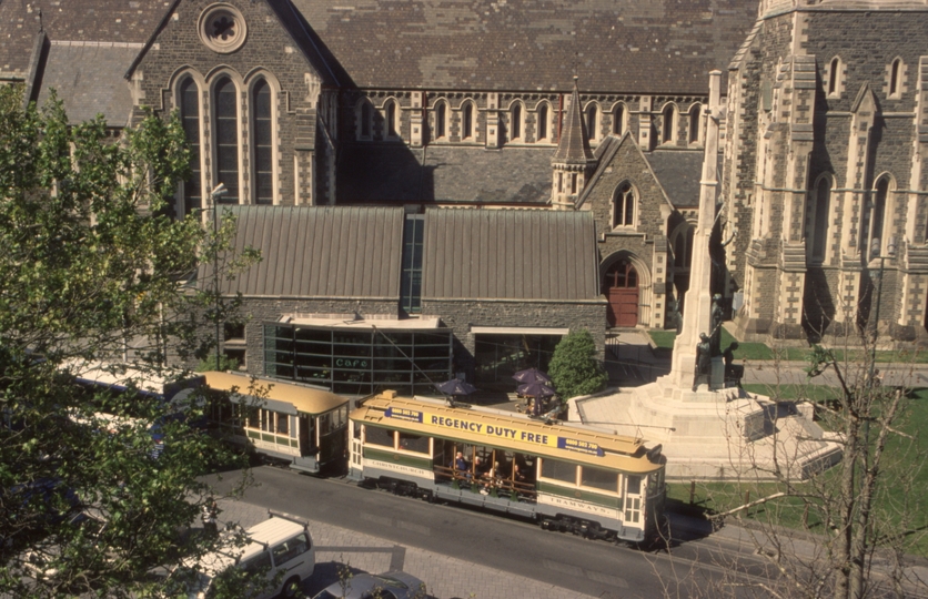 131810: Christchurch Tramway Cathedral Square Christchurch No 152 Trailer 115