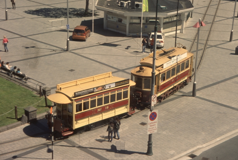 131816: Christchurch Tramway Cathedral Square Dunedin No 11 Trailer No 18