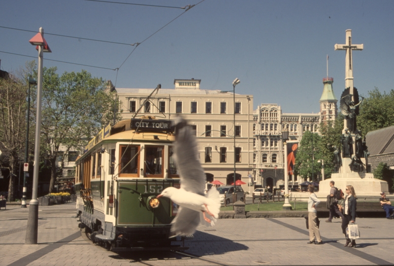 131818: Christchurch Tramway Cathedral Square Christchurch No 152 (Trailer No 115), Bird Study