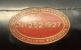 131843: Kingston Hillside Maker's Plate 252-1927 on Ab 795