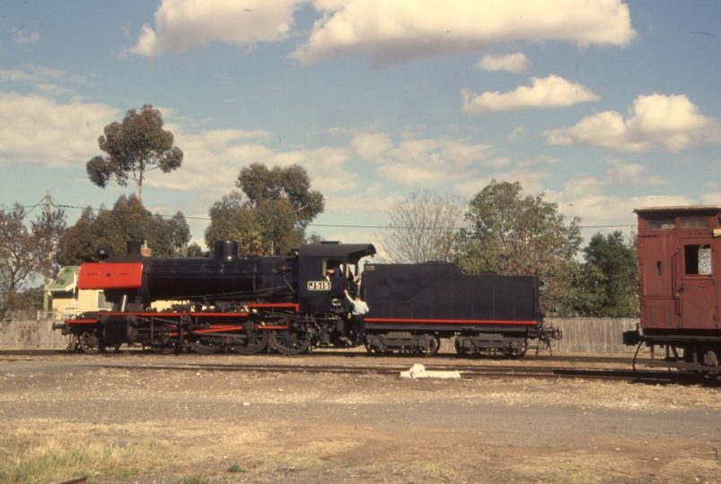 132108: Maldon J 515 backing down for Passenger to Castlemaine