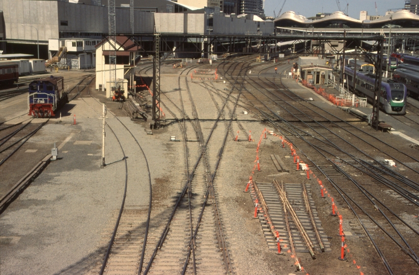 132670: Latrobe Street Bridge looking South towards Shunter Y 156 and Southern Cross Station