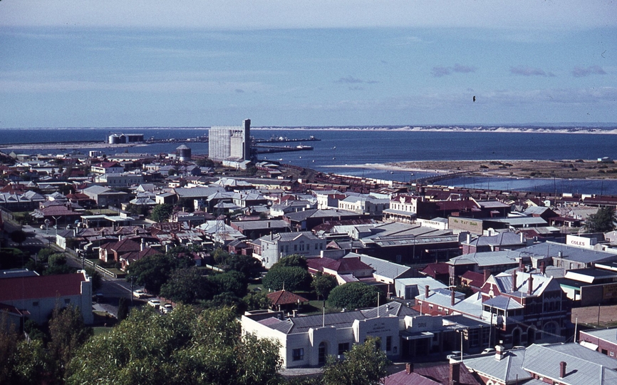 133355: Bunbury WA viewed from Boulters Heights Rail facilities across middle background