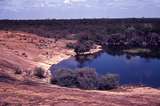 133361: Wallaroo Rock WA Dam serving former firewood tramway L to R Jimmy Moxham Max McMahon WAGRSG Construction Inspectiors