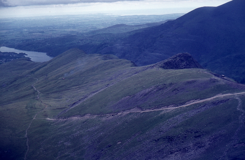 133392: Snowdon Mountain Railway viewed from Summit Caernarvonshire Wales