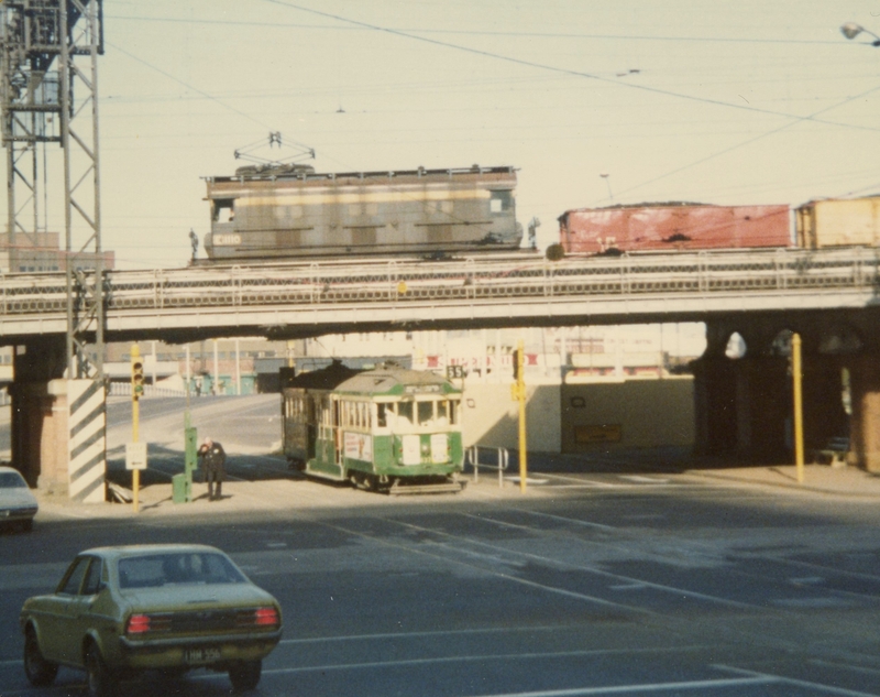 133829: Flinders Street Viaduct East End Down Goods E 1110 and W2 437 Under Viaduct -1