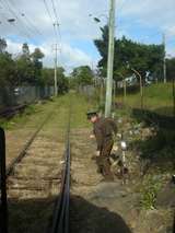 135323: Sydney Tram Museum Loftus National Park Line approaching Museum Gate looking towards The Royal National Park