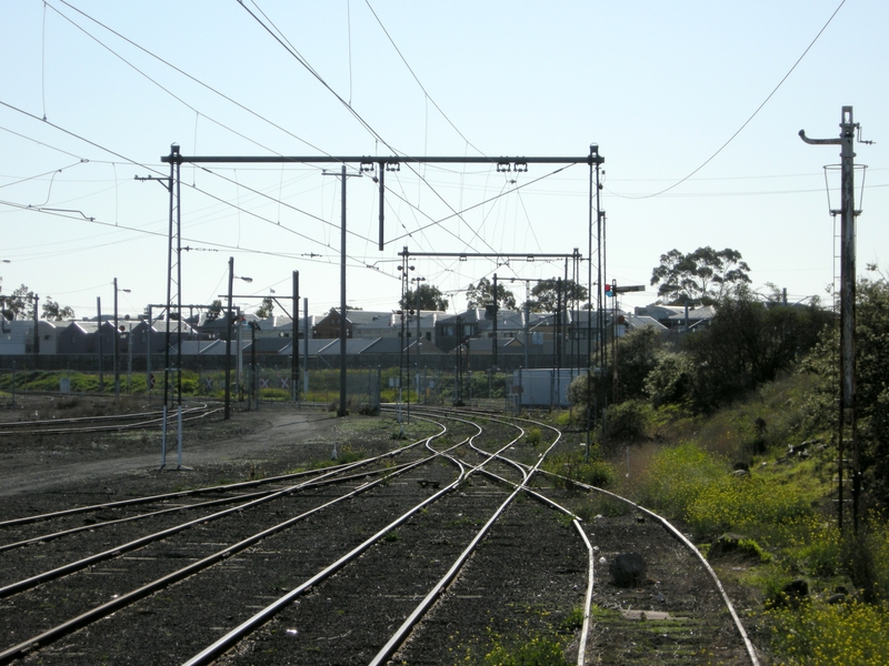 135545: Newport Workshops Garden Platform looking towards Newport Station