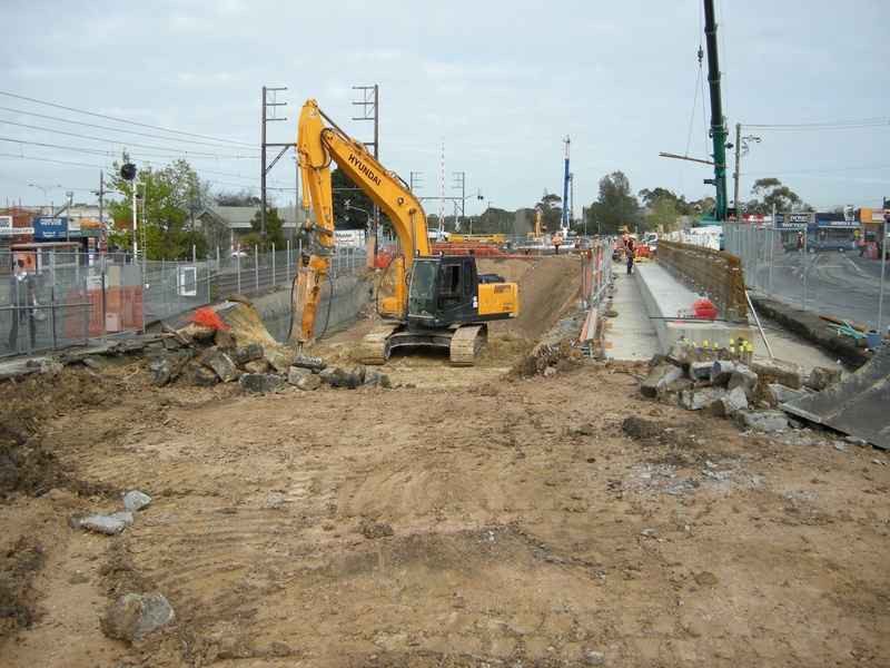 135572: Nunawading Grade Separation Works looking towards City from station