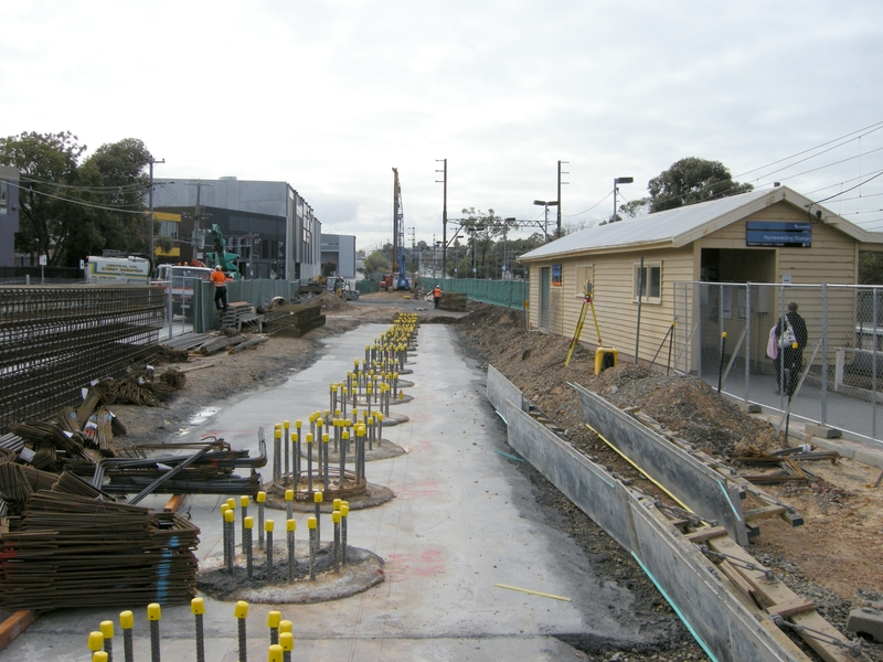 135573: Nunawading Grade Separation Works looking towards Ringwood from Station