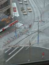 136070: Christchurch High Street at Cashel Street Tramway extension under construction