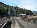 136078: Lyttelton looking from station footbridge towards end of track