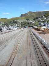 136081: Lyttelton looking towards Christchurch from Station Footbridge