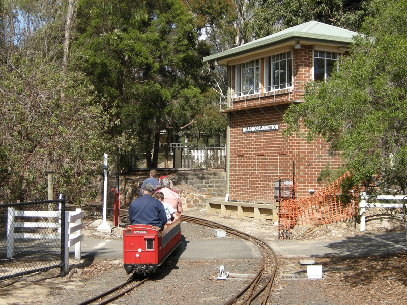 136249: Diamond Valley Railway Passenger 3-car Swing Door near Meadmore Junction Signal Box