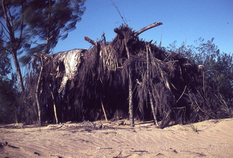 400098: Groote Eylandt NT Beach near Amagu River Bark Hut