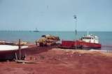 400105: Groote Eylandt NT BHP site Milner Bay unloading D9 from Barge 'Hawk'