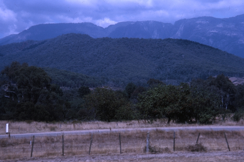 400295: Mount Buffalo Victoria viewed from train on Bright Line