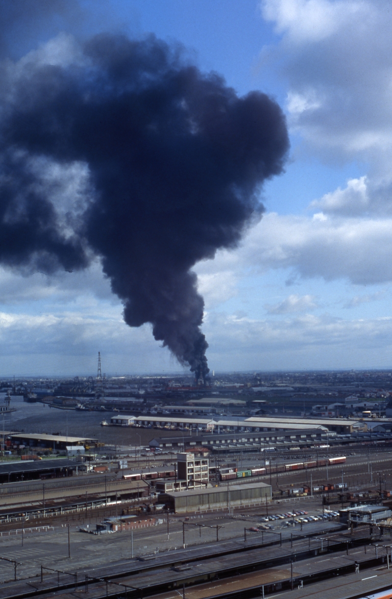 400609: Coode Island Victoria Toxic Fire viewed from L 15 589 Collins Street