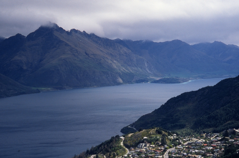 401006: Lake Wakitipu South Island NZ viewed from Queenstown Chair Lift looking towards Walter Peak