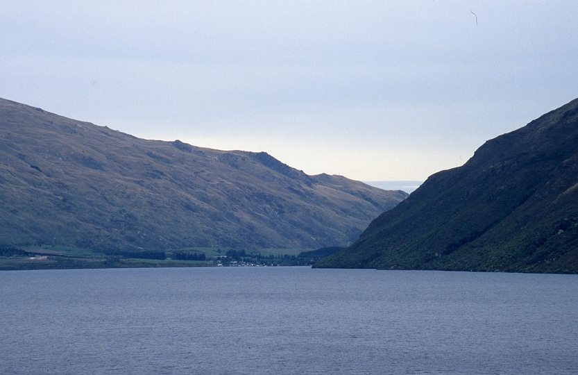 401007: Lake Wakitipu South Island NZ Kingston viewed from Devil's Staircase