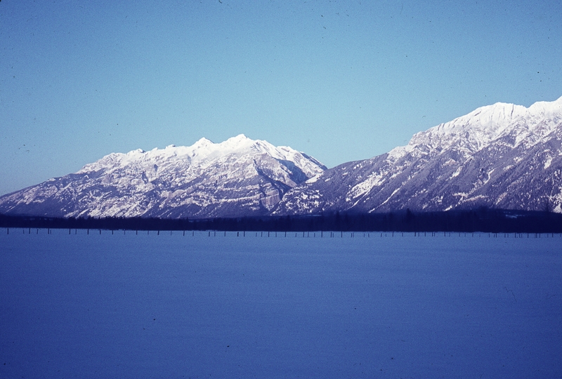 401262: 10 Miles North of Natal BC Canada Witukitsak Range in sunset