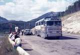 401306: Crowsnest BC Canada Eastbound Greyhound Bus No 327 Broken down