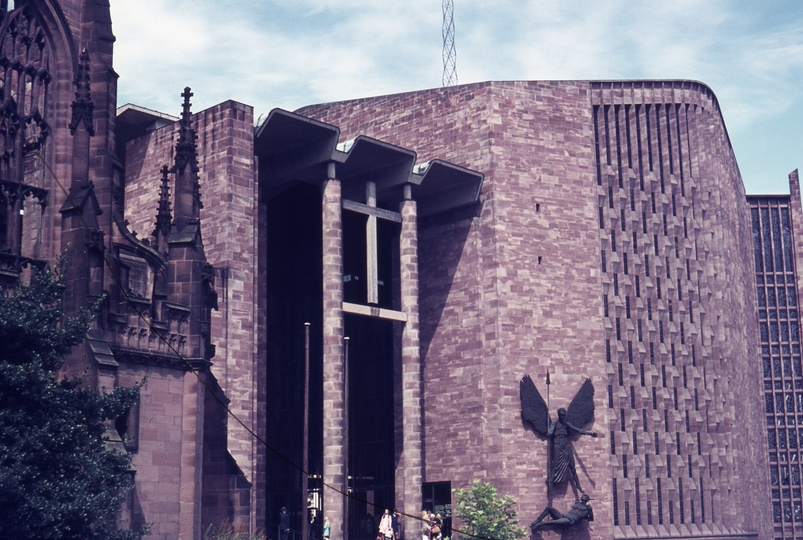 401365: Coventry Warwickshire England Ruins of First Cathedral at left Second Cathedral at right