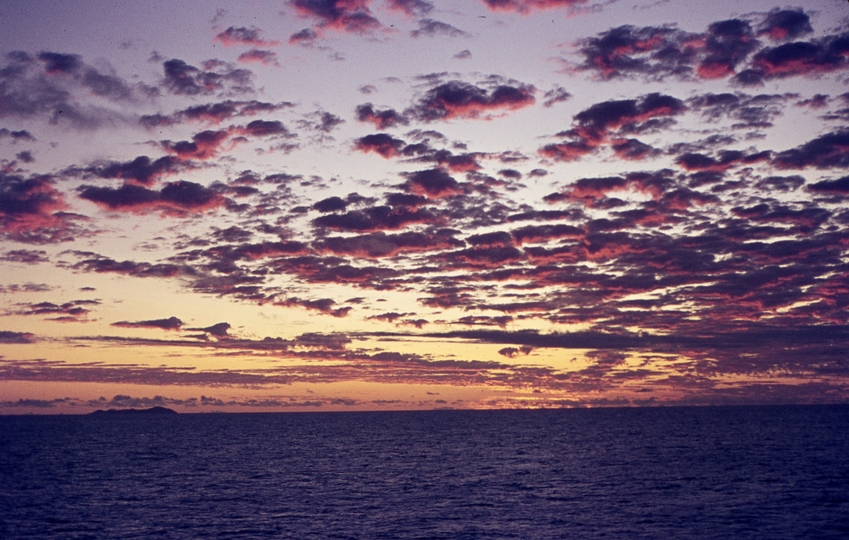 401830: Sunset from 'Canberra' after departure from Tonga Photo Wendy Langford